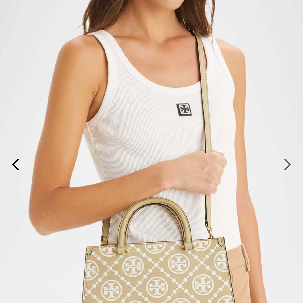 Tory Burch Beige and White Satchel - Picture 3 of 5